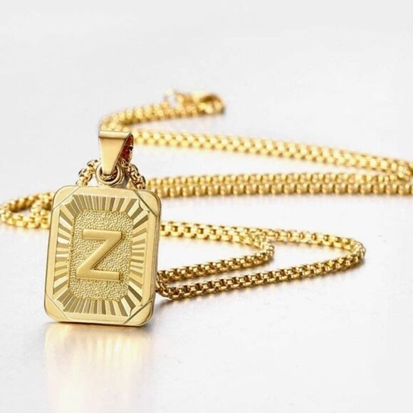 COPY -- 22” Gold Initial Letter Necklace - Picture 1 of 11